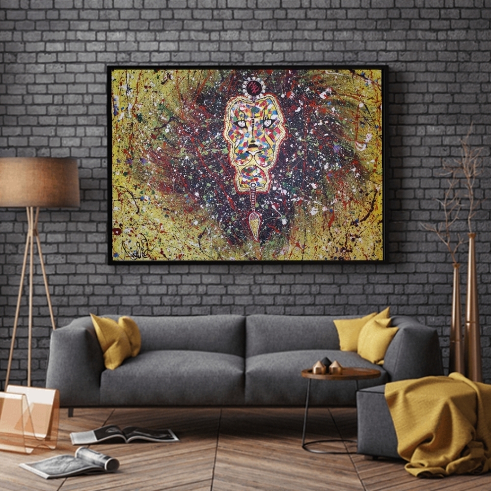 Handmade Acrylic Painting " lion of judah"